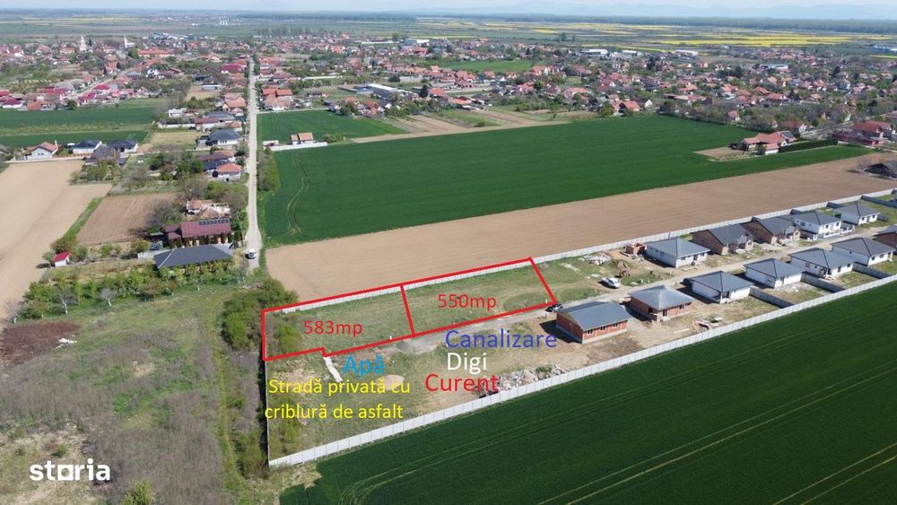 Teren intravilan 583mp| Lazuri | PUZ APROBAT | Proiect  casa parter