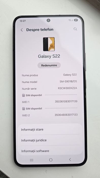 samsung s22 black 5g 8gb/128gb dualsim 899  lei