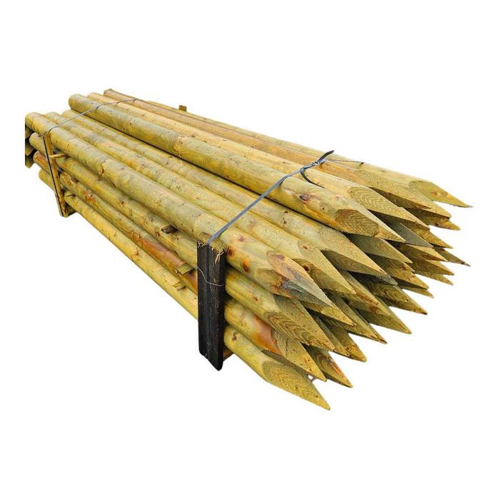 Stalpi rotunzi pentru gard din lemn tratat