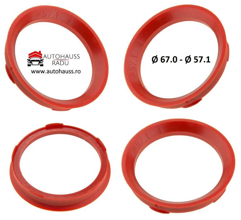 Inele de centrare Ghidaj Jante 67.0 - 57.1 VW Audi Seat Skoda Germany