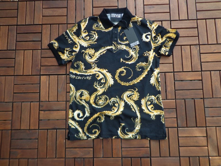 Мъжка  тениска Versace Jeans Couture Barocco print cotton Polo T-shirt