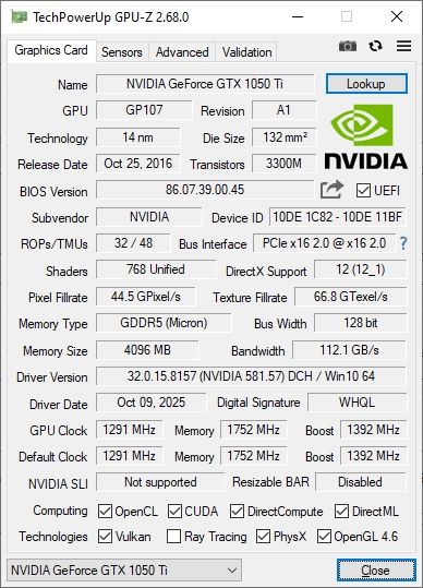 Продам видеокарту Arktek Geforce GTX 1050 Ti 4 GB 128 bit GDDR5