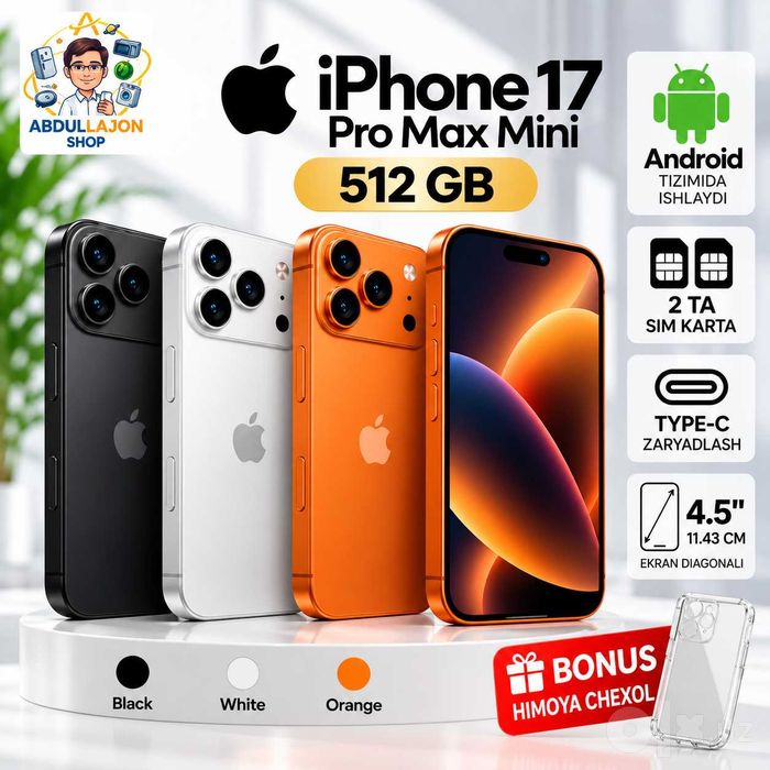 iPhone 17 Pro Max mini Garantiya+Dastafka (Nasiya)