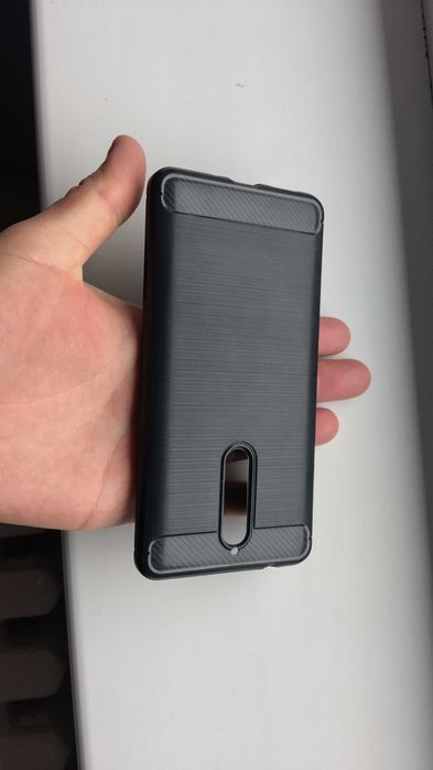 Husa NOKIA 8 TA-1004, TA-1012, TA-1052 tip carte albastru -silicon-gri