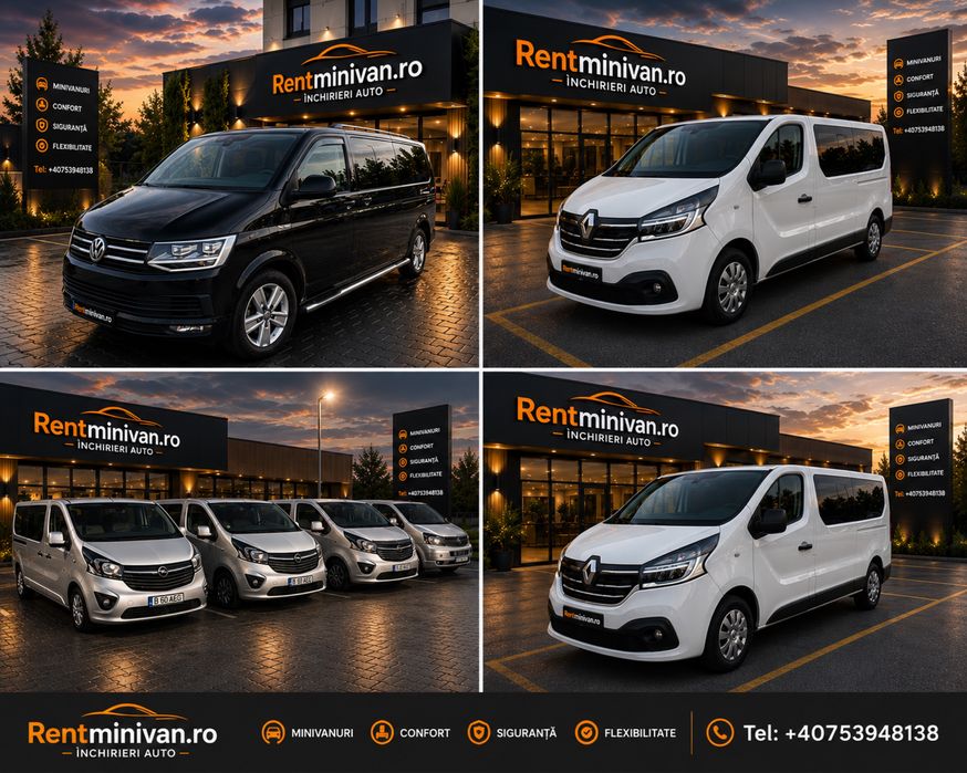Inchiriere auto microbuz 8+1 si  7+1 ,20,locuri Rent a Van/19+1 locuri