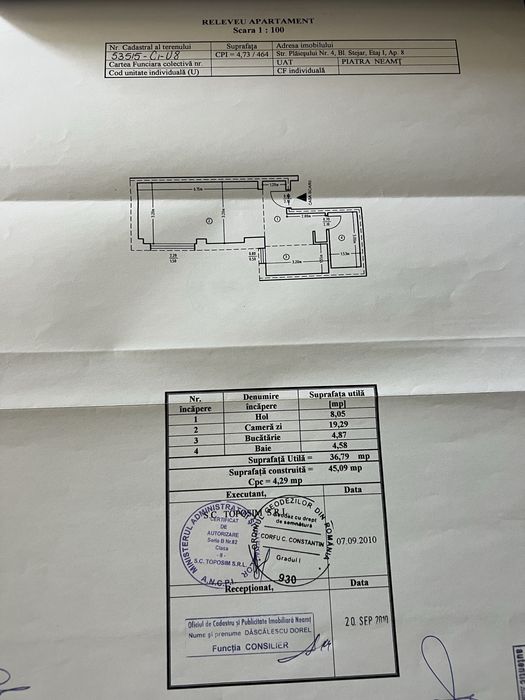 Vând garsonieră Green Hills Piatra Neamț, str. Plăieșului, nr.4 în spate la Galeria Mall– etaj 1, complex privat cu barieră