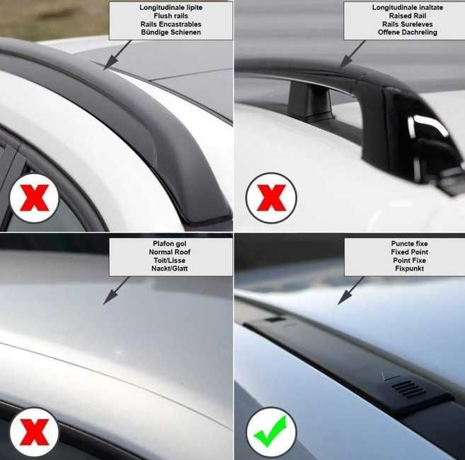 Bare transversale portbagaj auto la punct fix , prindere cu surub pe plafoniera pentru Opel si alte marci – 250 lei (preț fix)