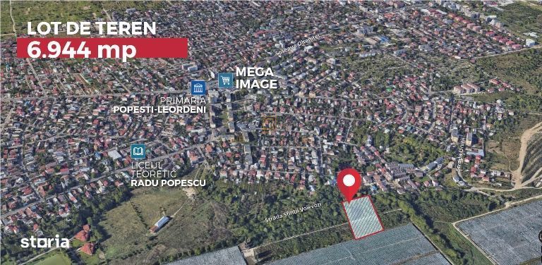 Vanzare teren intravilan, 6994 mp, deschidere ampla, Popesti-Leordeni