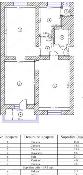 Apartament 3 Camere de inchiriat | Spatiu Comercial | Floreasca | 60MP — fotografia 3