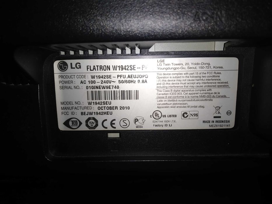 Монитор LG FLATRON W1942SE