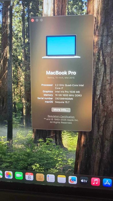 Laptop Macbook Pro Retina 15inch I7