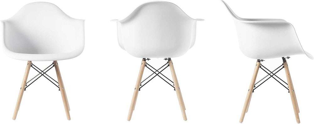 Комплект от 4 трапезни стола, Модерен пластмасов, от средата на века