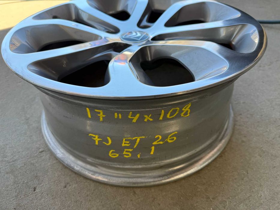 4 бр. оригинални алуминиеви джанти Citroen 17" 4x108 ф65.1, ET26, 7J