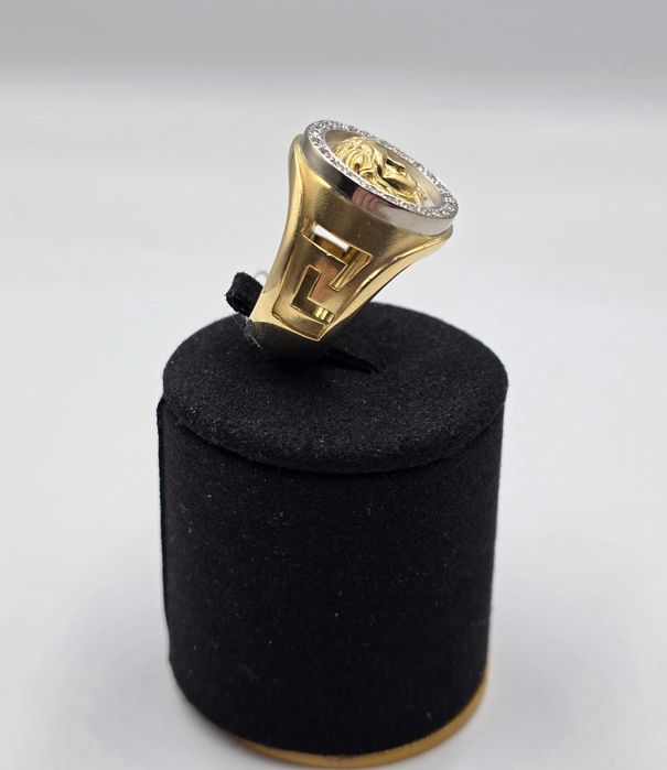 Inel Aur galben 18K Versace cu Diamante