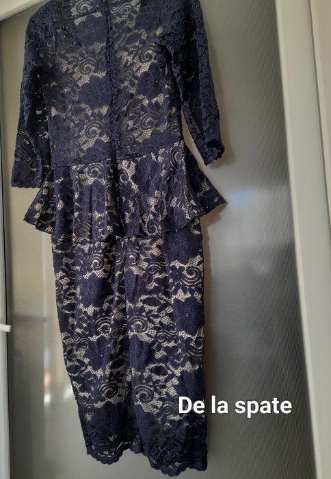 Rochie Albastră din Dantelă tip sirenă