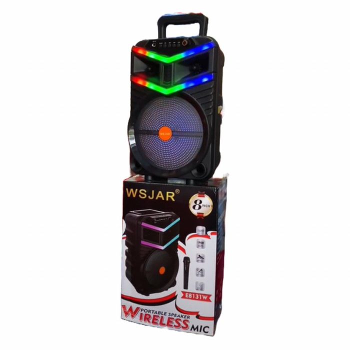 Преносима безжична тонколона с мощен звук и LED ефекти WSJAR E8131W