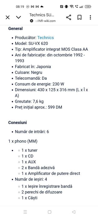 Amplificator Technics SU-VX 620