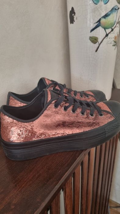 Teniși Converse AllStar - platform, glitter