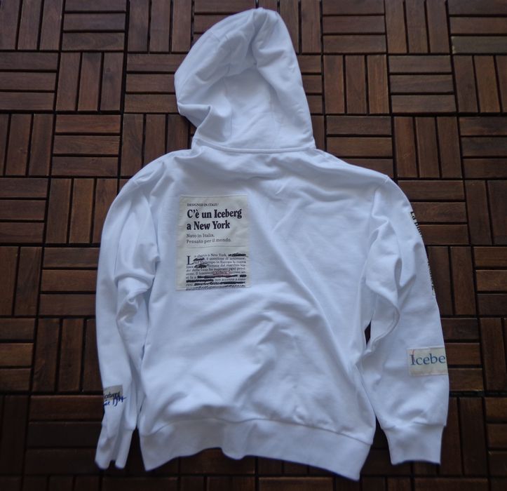 Мъжки суичър Iceberg White Relaxed Fit Cotton Hoodie размер XL