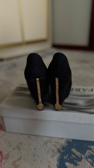 Платформа туфельки черные