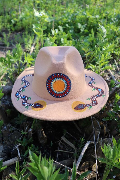 palarie fedora pictata