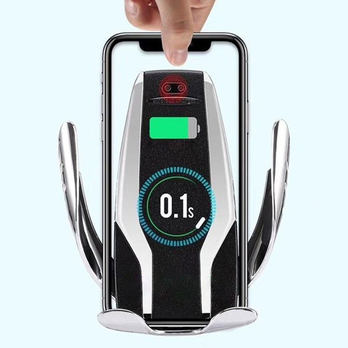 Поставка за телефон с вградено безжично зарядно за кола Smart sensor s
