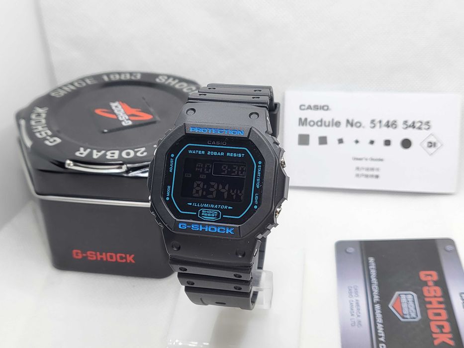 Ceas Casio g shock Classic dw 5600bbm-1aer, THE Origin BLACK BLUE , Nou, Garantie 2 ani