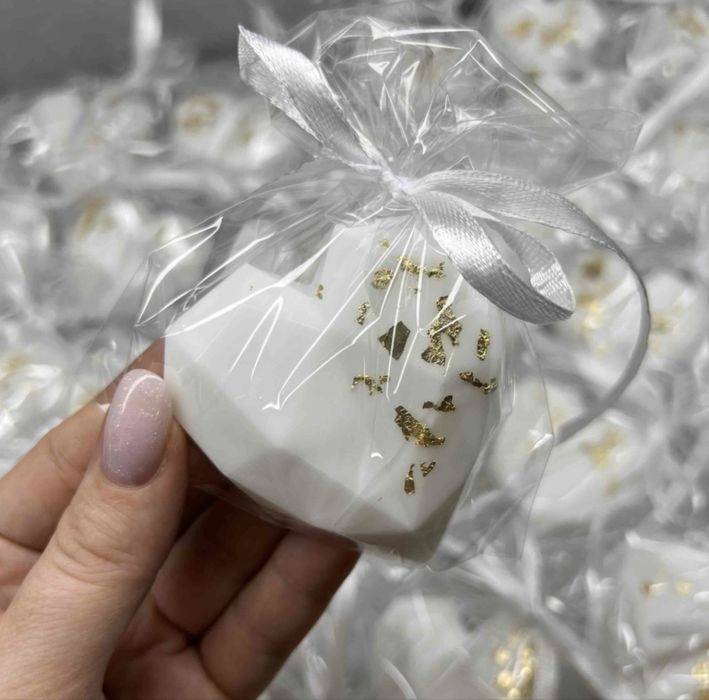 Белое сердце сувенирное мыло