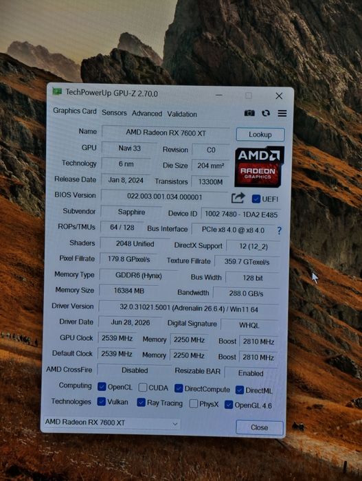 Placa video gaming AMD rx 7600xt 16gb