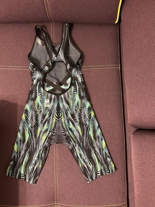 Costum tehnic inot Venzo Genesis Open  Back Seel Green Swimsuit
