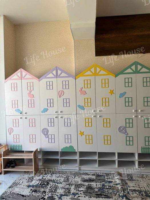 Bogha mebel,Bolalar mebellari, шкафчики с обувными отсеками для садика