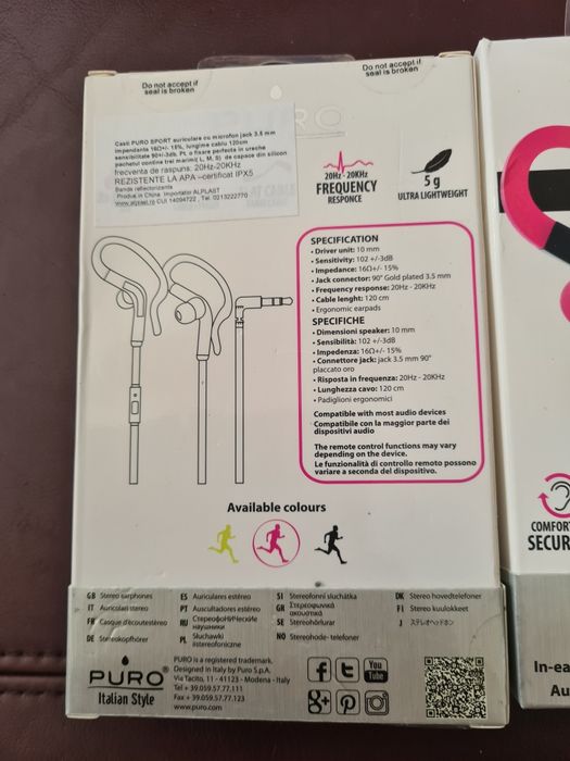 Căști sport din silicon cu fir și butoane de control
