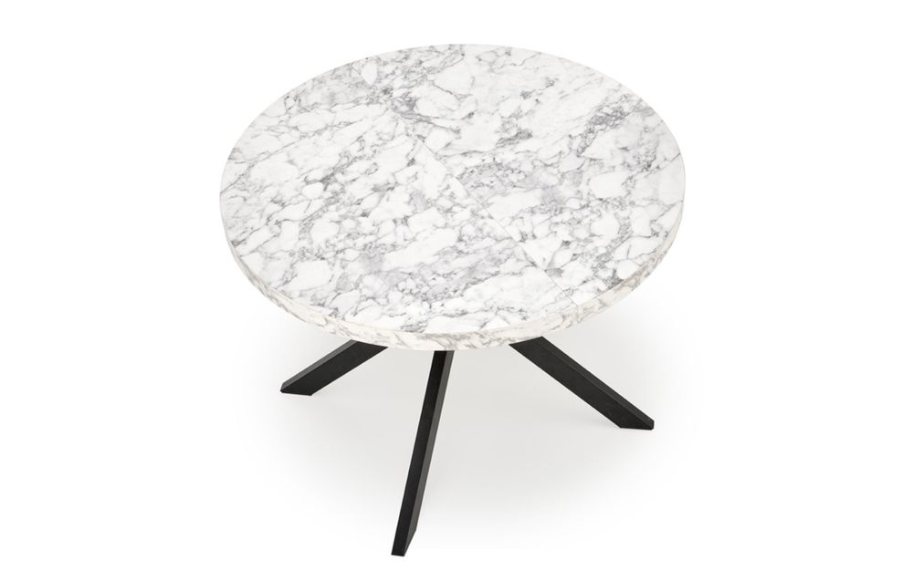 Трапезна маса Peroni с бял плот и черни крака