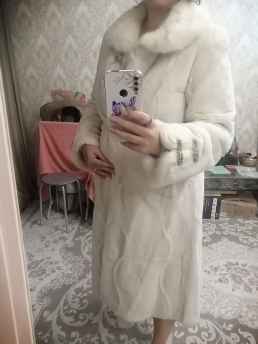 Шуба мутон+норка