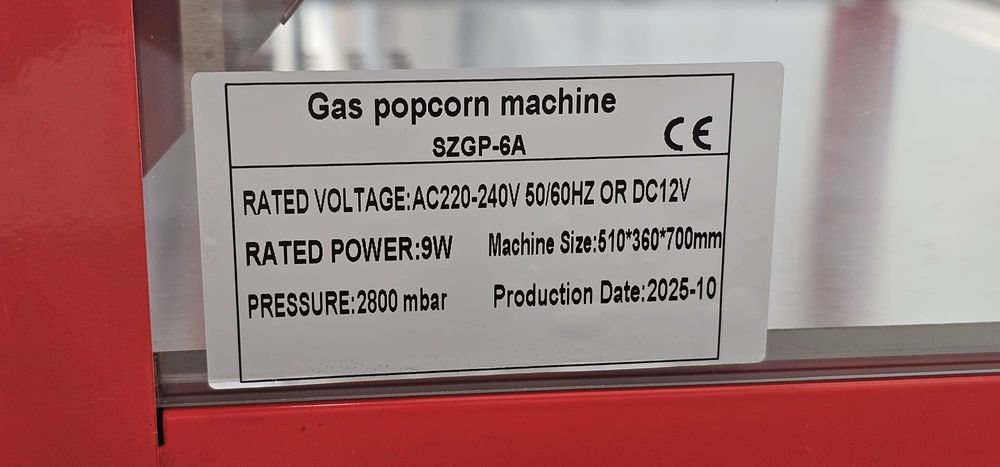 Masina profesionala pt popcorn alimentare gaz transport gratuit
