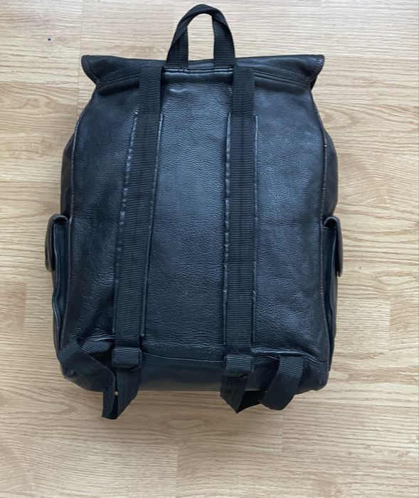 Rucsac din piele naturala negru/black