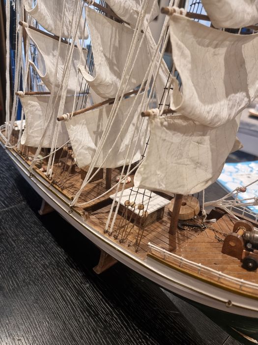 Navă cu vele 70 cm – model lucrat manual – velier decorativ mare