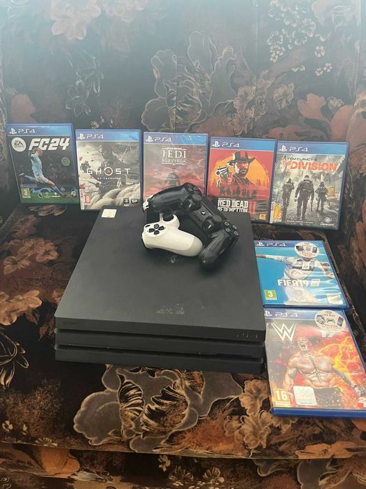 Play Station 4 PRO 1TB – 2 manete + 9 jocuri + 1 digital + HDMI