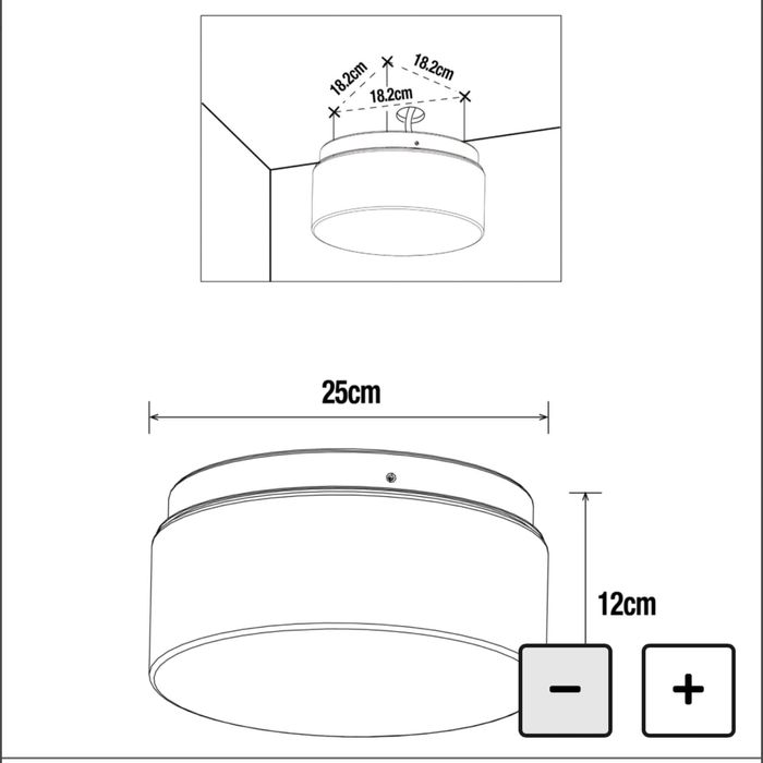 Plafoniera, 2xE27, 12W, D20cm, IP44, alba Stil Rafinament Ambianta
