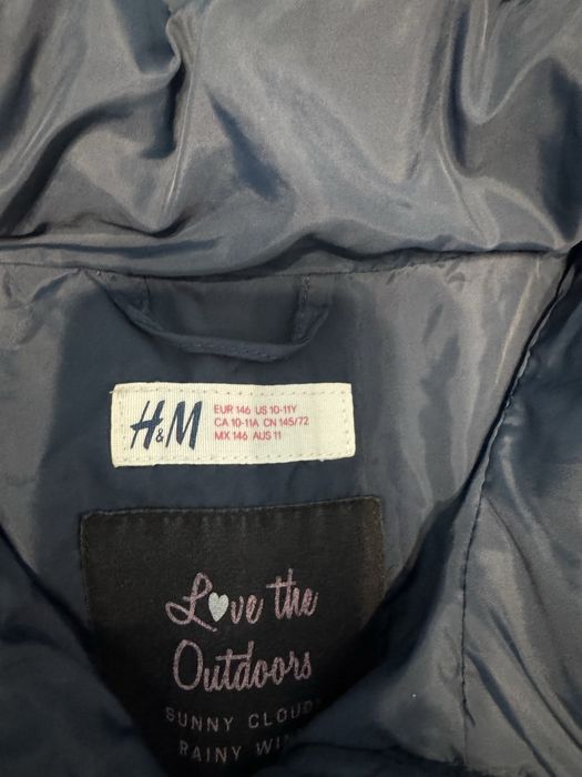 Детско яке HM в тъмно синьо, за момиче  10-11гадини, 146см