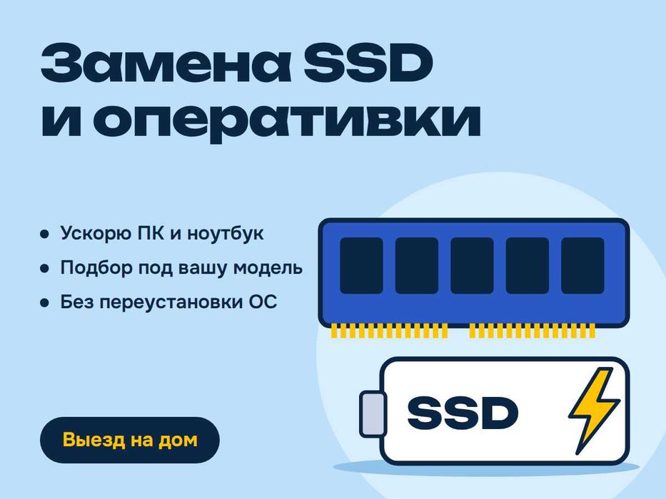 Замена диска на SSD и добавление ОЗУ — ускорение ПК и ноутбука
