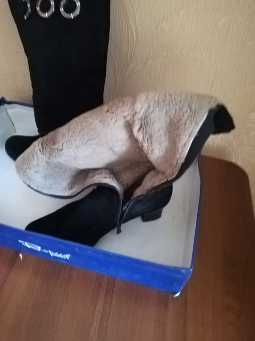 Сапоги зимние замшевые