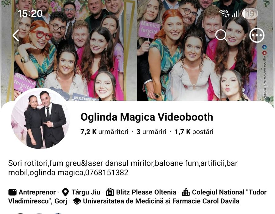 Laser dans,Baloane cu Fum,Sori Rotitori,Cabina Foto,Oglinda magica,Bar Mobil