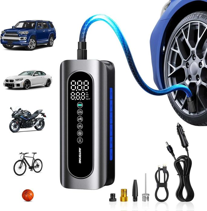 Портативный мощный автомобильный компрессор AUTOONE 150PSI