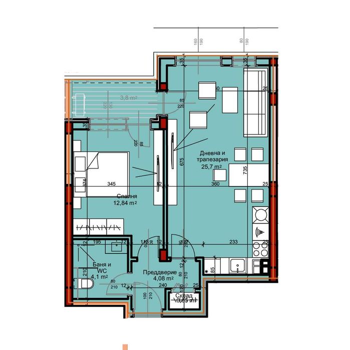 Продава се Двустаен апартамент в Пловдив, Остромила - 70 кв.м за 1011 €/кв.м - Снимка #1