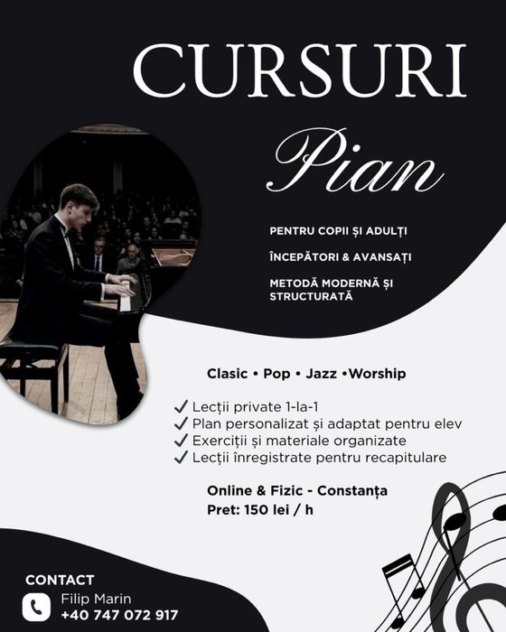 Cursuri pian - Fizic & Online