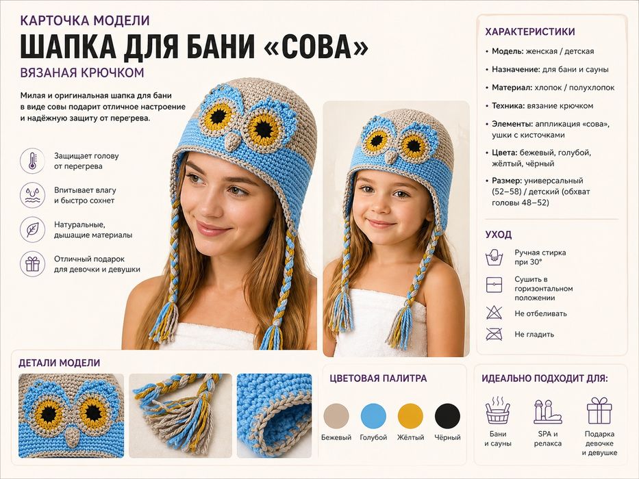 Шапки для бани и сауны