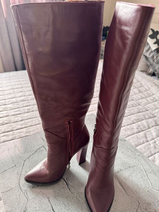 Сапоги демисезонные кожаные