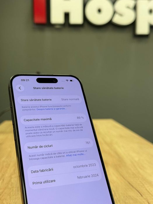 iPhone 15 Pro Black Titanium Negru 512GB, 89% Baterie #7039