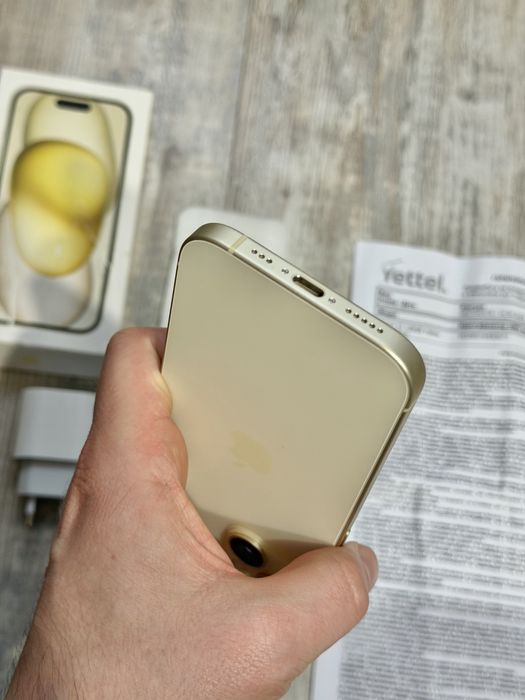 Iphone 15 128 GB - 96 % Battery Като Нов Yellow Гаранционен 28 м.